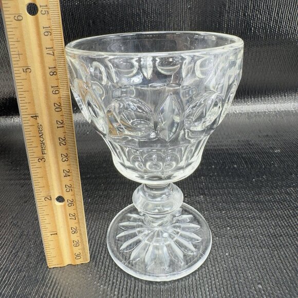 Antique EAPG Duncan Miller Clear Glass Plaza Water Goblets Clear Glasses Set 2 - Picture 2 of 11